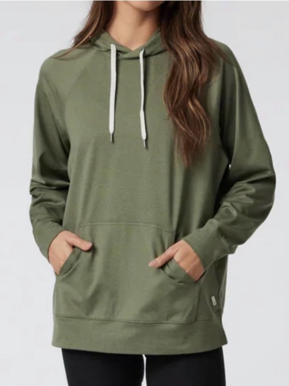Vuori Halo Oversized Hoodie Dark Metal Heather Green Size L Athletic Travel